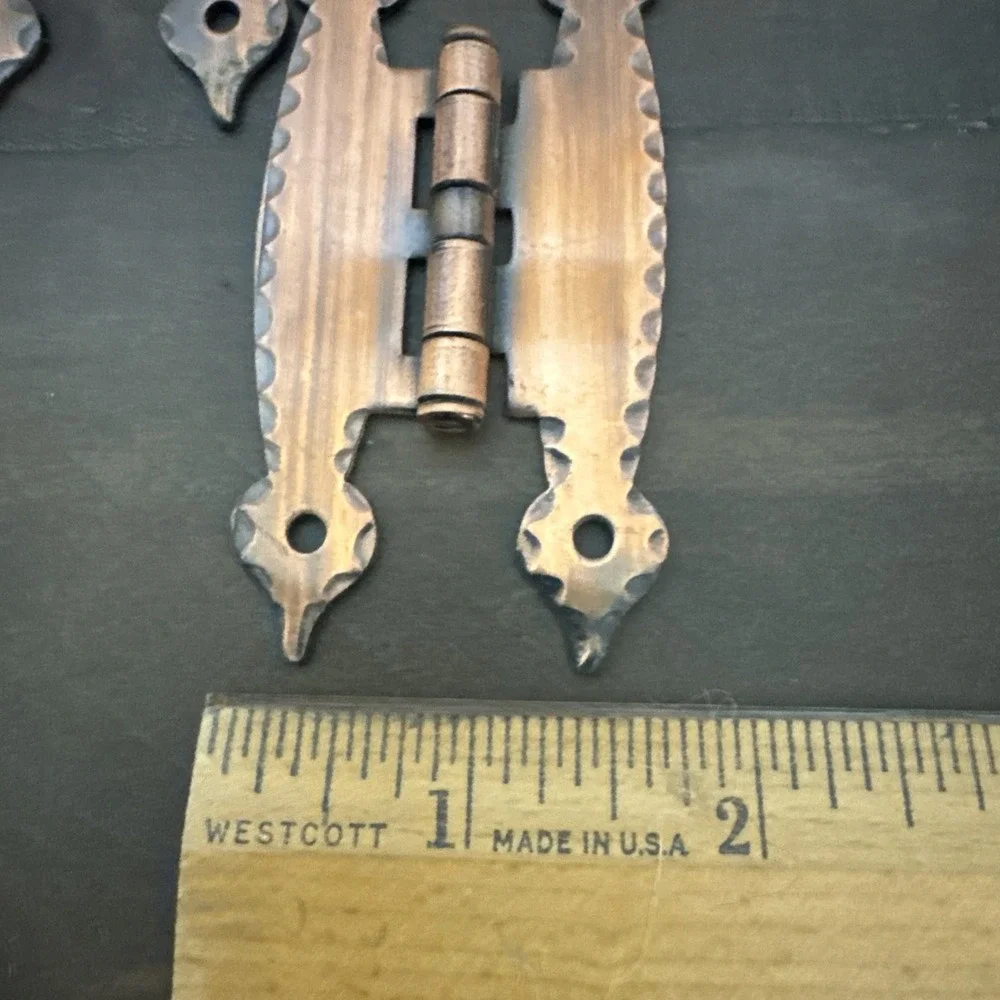 NOS! (2) VINTAGE COPPER HINGES OFFSET DOORS